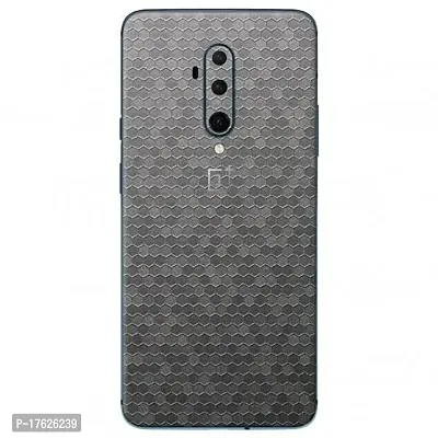 Shopymart Silver Honeycomb Textured Phone Skin Wrap for OnePlus 7T Pro, Vinyl Mobile Sticker [Full Back, Sides and Camera Protection]