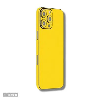 Shopymart Mobile Skin Sticker (Not Cover) Compatible with iPhone 13 Pro [Back, Camera and Sides] - Yellow Color Series-thumb0