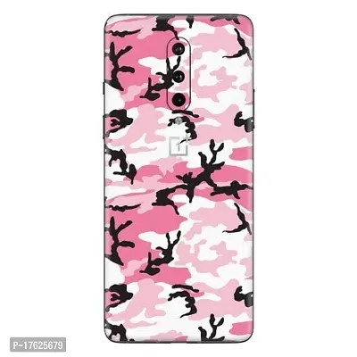 Shopymart Printed Camo Series Mobile Skin, Vinyl Sticker Not Cover Compatible with OnePlus 8, Pink [Back, Camera and Sides]