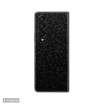 Shopymart Mobile Skin Sticker (Not Cover) Compatible with Samsung Galaxy Z Fold 4 [Back and Camera] -Black Honeycomb