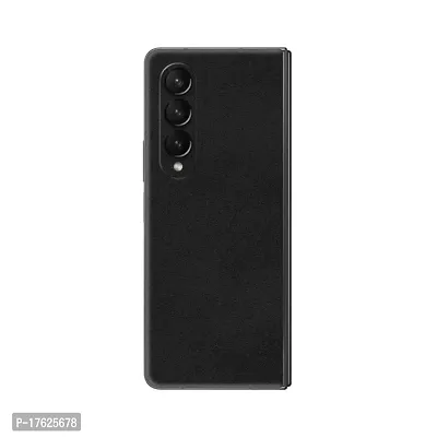 Shopymart Mobile Skin Sticker (Not Cover) Compatible with Samsung Galaxy Z Fold 4 [Back and Camera] -Black Colour Series-thumb0