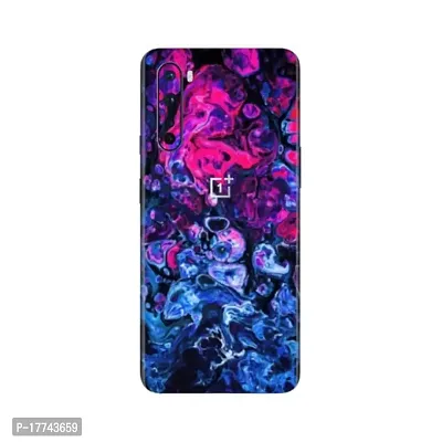 Shopymart Retina Printed Mobile Skin Sticker Compatible with OnePlus Nord, Pink and Blue [Back, Camera and Sides] - Design 014