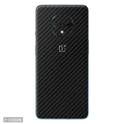 Shopymart Black and Grey Carbon Fiber Skin Sticker for OnePlus 7T [Back, Camera and Side]