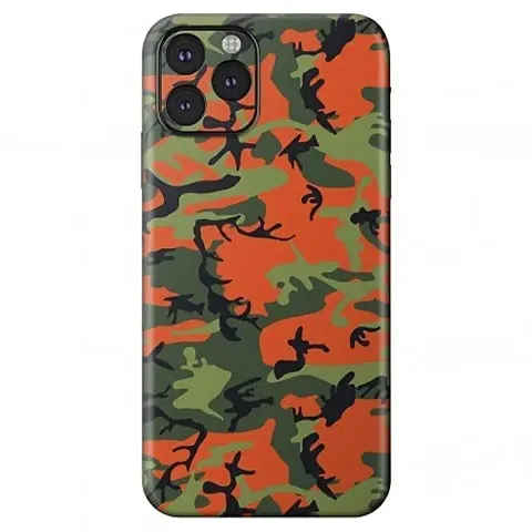 Shopymart Red Green Camo Series Mobile Skin, Printed Vinyl Sticker Compatible with iPhone 11 Pro [Back, Camera and Side]