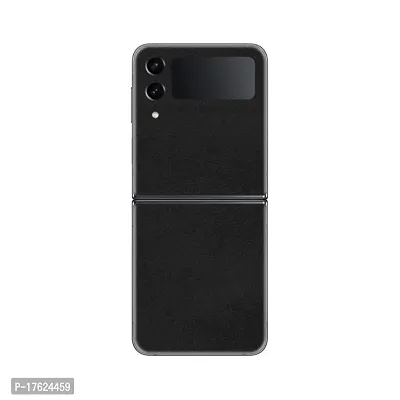 Shopymart Mobile Skin Sticker (Not Cover) Compatible with Samsung Galaxy Z Flip 4? [Back, Camera and Sides] - Black Colour Series-thumb0