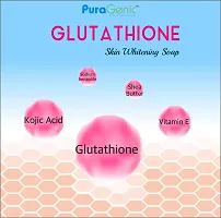 PuraGenic Gluta thione Skin Whitening Beauty soap by PuraGenic, 75gm, Skin brightening bathing bar with Kojic Acid, Shea butter, Vitamin E and Glycerin (Pack of 3)-thumb2