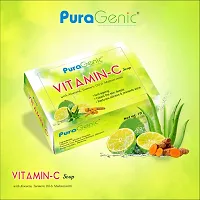 PuraGenic Vitamin C Bath Soap with Aloe vera, Turmeric and Multani Mitti, 75gm - Combo Pack of 4, Skin brightening Bar, Helps in Oily and acne prone skin-thumb1