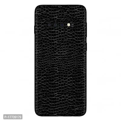 Shopymart Black Crocodile Series Mobile Skin Compatible with Samsung Galaxy S10 Plus, Vinyl Sticker not Cover [Back, Camera and Side]