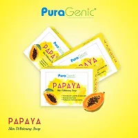 PuraGenic Papaya Skin Whitening Soap, 75gm with Papaya Extract, Kojic acid and Gluta thione, Skin lightening bathing bar for men and women, Helps in acne and get beautiful skin (Pack of 3)-thumb2