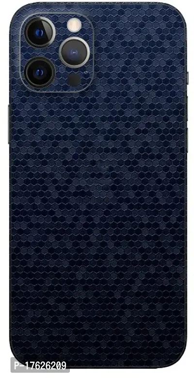 Shopymart Blue Honeycomb Mobile Skin, Vinyl Sticker Compatible with iPhone 12 Pro Max [Back, Camera and Side]