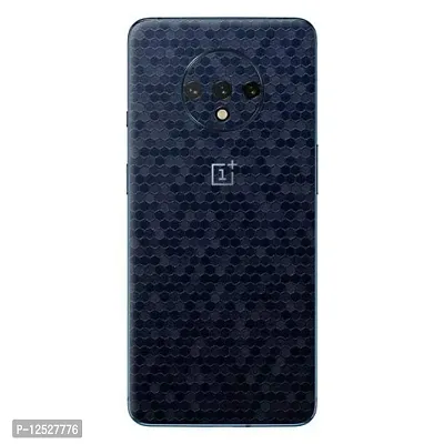 Shopymart Blue Honeycomb Mobile Skin Sticker for OnePlus 7T [Back, Camera and Side]