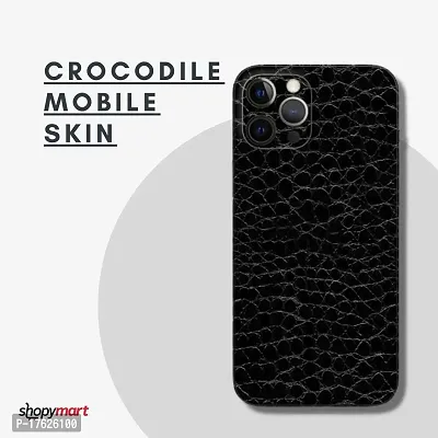 Shopymart Vinyl Mobile Skin Sticker Compatible with iPhone 13 Pro (Black Crocodile)-thumb2