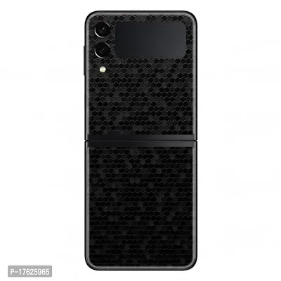 Shopymart Black Honeycomb Mobile Skin, Vinyl Sticker not Cover for Samsung Galaxy Z Flip 3 [Back, Camera and Side]