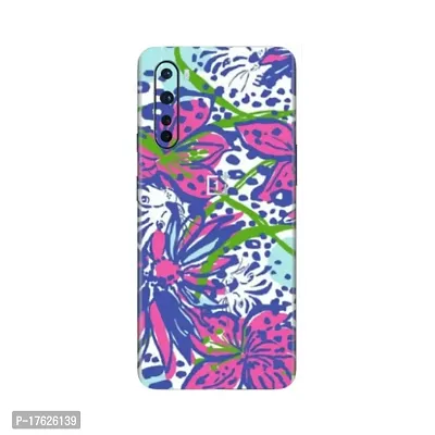 Shopymart Flower and Leaves Printed Mobile Skin, Phone Sticker Compatible with OnePlus Nord [Back, Camera and Sides] - Design 018