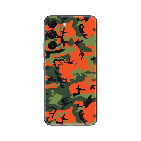 Shopymart Mobile Skin, Vinyl Sticker (Not Cover) Compatible with Samsung Galaxy S21 Plus [Back  Camera] - Red Green Camo