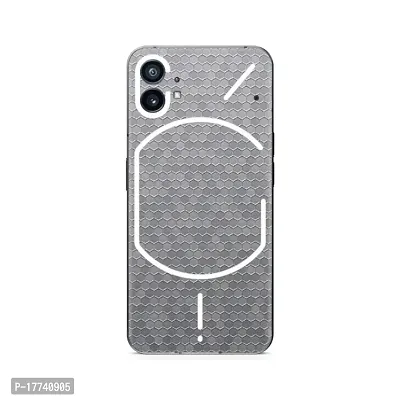 Shopymart Silver Honeycomb Mobile Skin, Vinyl Sticker Decal not Cover for Nothing Phone (1) [Back, Camera and Side]