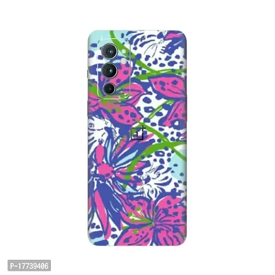 Shopymart Flower and Leaves Printed Mobile Skin, Phone Sticker Compatible with OnePlus 9RT [Back, Camera and Sides] - Design 018