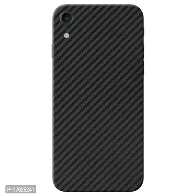 Shopymart Black and Grey Carbon Fiber Skin, Vinyl Sticker for iPhone XR [Back, Camera and Side]