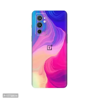 Shopymart Colourful Printed Mobile Skin Sticker Compatible with OnePlus 9RT, Abstract Colour [Back, Camera and Sides] - Design 016