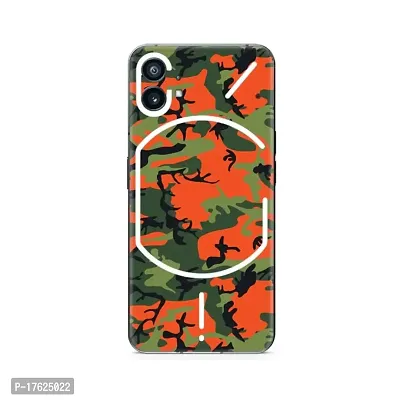 Shopymart Red Green Camo Series Mobile Skin Compatible with Nothing Phone (1), Vinyl Sticker Decal not Cover [Back, Camera and Side]-thumb0