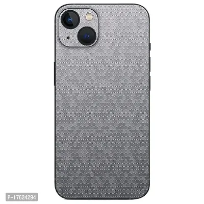 Shopymart Silver Honeycomb Mobile Skin, Vinyl Sticker Decal not Cover for iPhone 13 [Back, Camera and Side]