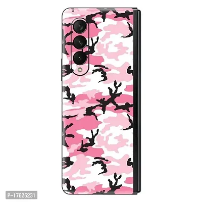 Shopymart Pink Camo Series Mobile Skin Compatible with Samsung Galaxy Z Fold 3, Vinyl Sticker not Cover [Back and Camera]