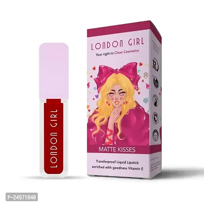 London Girl Liquid Lipstick for Women, Long Lasting Matte Lipstick, Transfer Proof and Waterproof, Lasts Up to 12 Hours (04 Piccadilly - Indian Red)