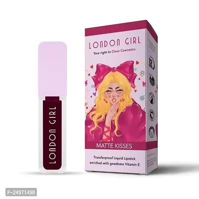 London Girl Liquid Lipstick for Women, Long Lasting Matte Lipstick, Transfer Proof and Waterproof, Lasts Up to 12 Hours (05 Wembley - Wine)