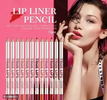 Useful Mn Waterproof Professional Lip Liner Pencil, Set Of 12 Multicolor-thumb0