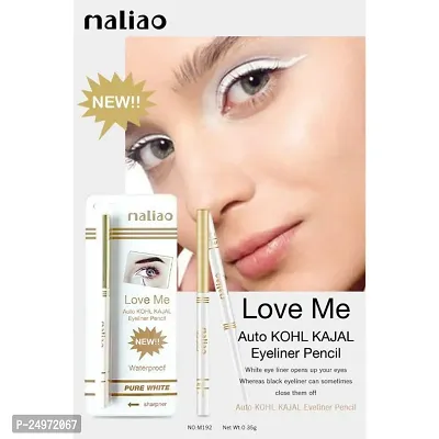 Maliao Love Me Waterproof Pure White Auto Kohl Kajal Pencil Eyeliner - Brighten Your Eyes Instantly with Long-lasting Wear, Waterproof Formula, Smooth Application, and Highly Pigmented.-thumb2