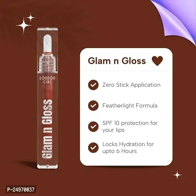 London Girl Glam n Gloss Lip Gloss Plump-Up Lightweight Lip Gloss With High Shine Glossy Finish For Fuller And Plump Lips - 05 (Love Alert)-thumb3