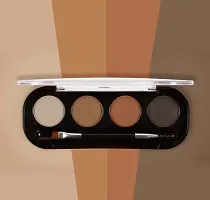 Facejewel Eyebrow Powder Cake with brush Brow Palette Eyebrow Enhancer Waterproof 4 in 1 (Multicolor) 4gm-thumb1