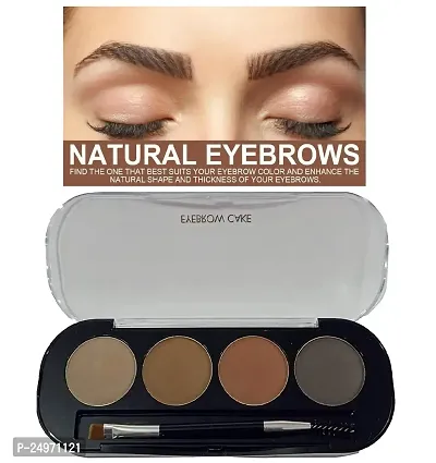 Facejewel Eyebrow Powder Cake with brush Brow Palette Eyebrow Enhancer Waterproof 4 in 1 (Multicolor) 4gm