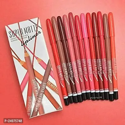 Tiny Deal Waterproof Professional Matte Super Matte Lip Liner Pencil - Set of 12