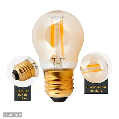 Trust Ware Blub 4-Watts G45 Base 75MM LONG Edison Style Antique LED Filament Light Bulb | Dimmable | For Home, Cafe, Office | Gold Yellow-3000K (Pack of 1)-thumb2