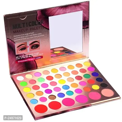 Eyeshadow Palette 45 Colors Makeup Kit Matte and Shimmery Finish Eye Shadow | 6 Color - Highlighters, Contour, Blush Powder | All In One Makeup Pallet-thumb0