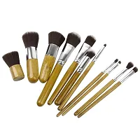 Imported 11 PCS Portable Makeup Powder Brushes Set Blush Cosmetic Bamboo Bag-thumb2