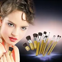 Imported 11 PCS Portable Makeup Powder Brushes Set Blush Cosmetic Bamboo Bag-thumb4