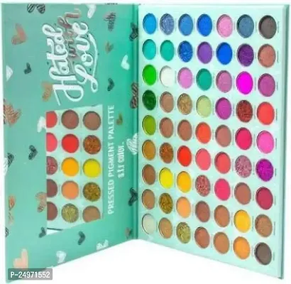 S.f.r Color New Red Edition Hated With Love Pressed Pigment 63 Colors Palette (Glitter,Shimmer,Matte) 69.5 g (Multicolor), Shimmery  Matte Finish