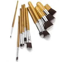 Imported 11 PCS Portable Makeup Powder Brushes Set Blush Cosmetic Bamboo Bag-thumb1