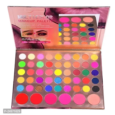 Eyeshadow Palette 45 Colors Makeup Kit Matte and Shimmery Finish Eye Shadow | 6 Color - Highlighters, Contour, Blush Powder | All In One Makeup Pallet-thumb2