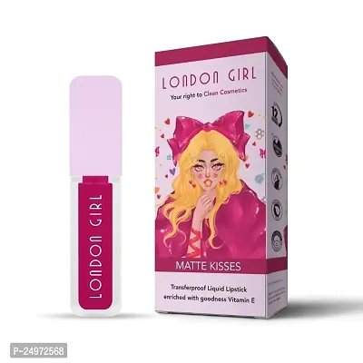 London Girl Liquid Lipstick for Women, Long Lasting Matte Lipstick, Transfer Proof and Waterproof, Lasts Up to 12 Hours (08 West End - Fuchsia)