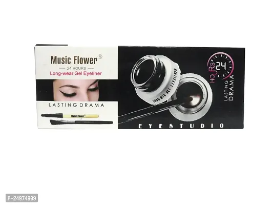 Music Flower Long Lasting Gel Eyeliner, Black and Brown Matte Finish-thumb2