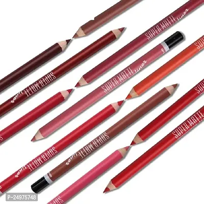 Tiny Deal Waterproof Professional Matte Super Matte Lip Liner Pencil - Set of 12-thumb3