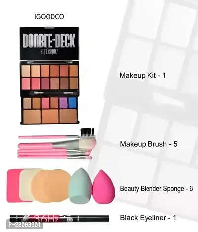 Useful Sfr Makeup Kit 5 Piece Makeup Brushes 6 Piece Sponges Eyeliner Black Pack Of 13