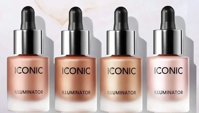 Liquid Highlighter For Face Makeup | Illuminating Liquid Highlighter face highlighter | body Highlighter | Original+Blossom+Glow+Shine | PACK OF 4