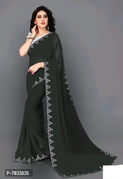 Elegant Georgette Saree With Blouse Piece For Women-thumb0