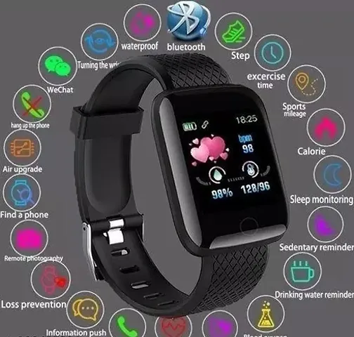 Stylish Black Rubber Digital Smart Watches For Women
