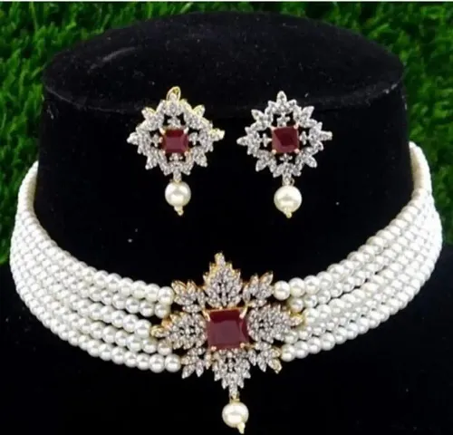 American Diamond Beautiful Choker Jewellery Set