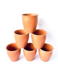 Pottery Town| Kul lad Ceramic Brown Kul had with Kullar Set of 6 Cups Coffee Mug Chai Tea-thumb2